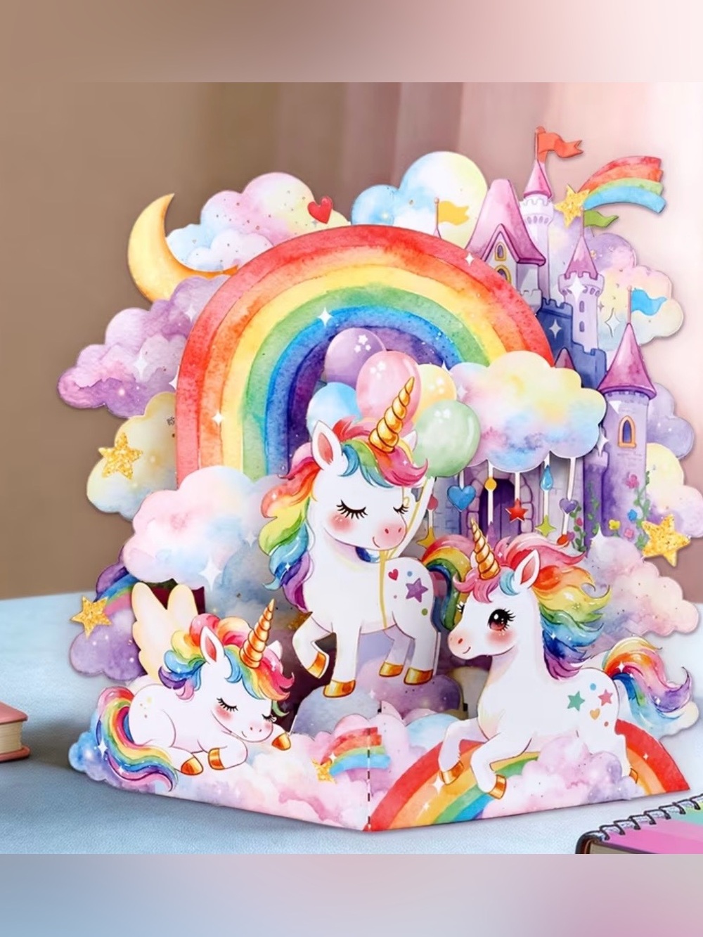Rainbow Unicorn Pop-Up Card
